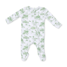 Load image into Gallery viewer, GOLF TOILE GREEN 2 WAY ZIPPER FOOTIE
