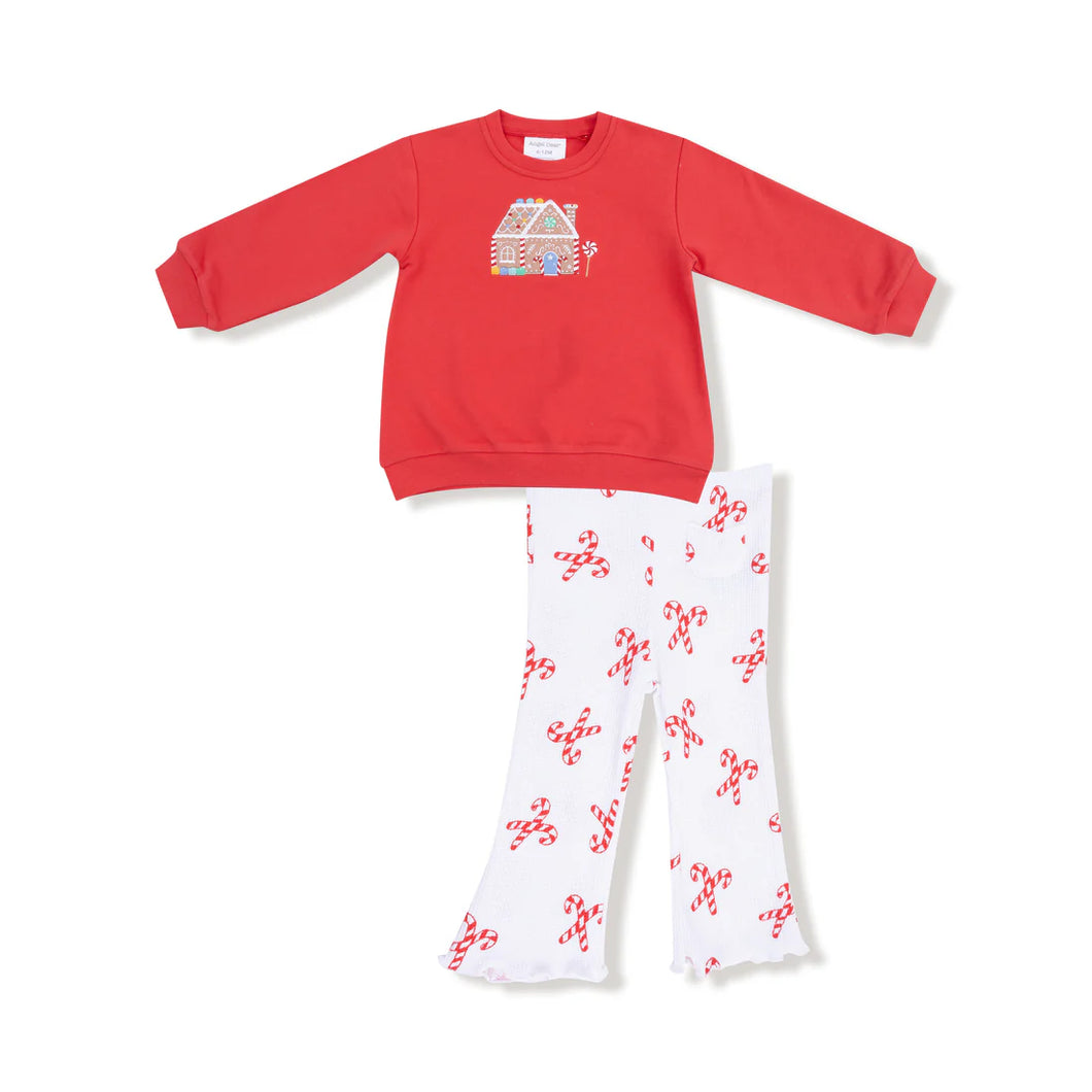 CANDY CANES OVERSIZED SWEATSHIRT+FLARED PANTS