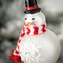 Load image into Gallery viewer, GLASS SNOWMAN ORNAMENTS
