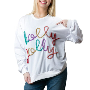 HOLLY JOLLY TINSEL SWEATSHIRT