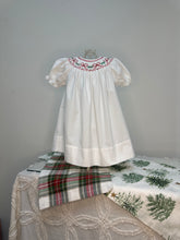 Load image into Gallery viewer, NOEL BOWS &amp; GARLAND SMOCKED  DRESS

