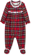Load image into Gallery viewer, GIRL'S PLAID NOTCH COLLAR FOOTIE
