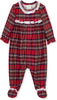 GIRL'S PLAID NOTCH COLLAR FOOTIE