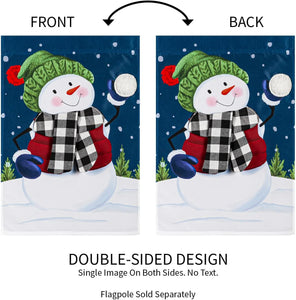 SNOW FUN APPLIQUE FLAG- HOUSE FLAG