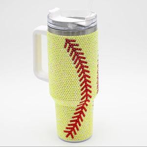 SOFTBALL SPARKLE TUMBLER 40oz.