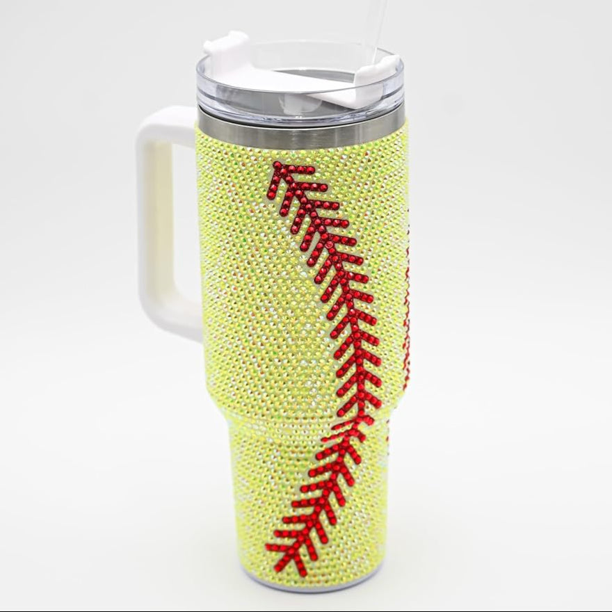 SOFTBALL SPARKLE TUMBLER 40oz.