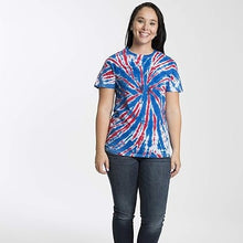 Load image into Gallery viewer, TIE-DYE TEE - RED, WHITE &amp; BLUE
