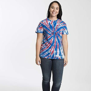 TIE-DYE TEE - RED, WHITE & BLUE