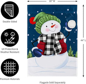 SNOW FUN APPLIQUE FLAG- HOUSE FLAG