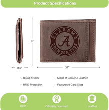 Load image into Gallery viewer, UNIVERSITY OF ALABAMA BIFOLD WALLET WITH MONEY CLIP

