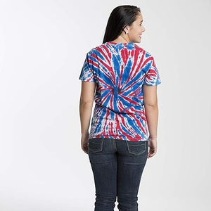 TIE-DYE TEE - RED, WHITE & BLUE