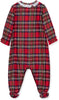 GIRL'S PLAID NOTCH COLLAR FOOTIE