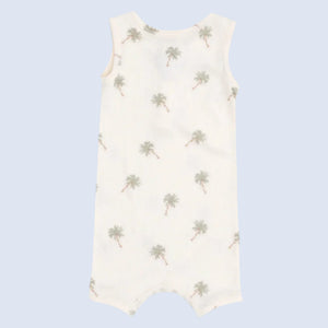 PALM TREES SLEEVELESS SHORTIE ROMPER