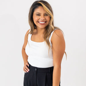 RIB KNIT TANK - WHITE