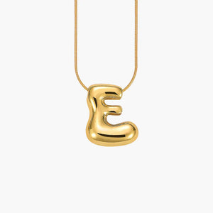GOLD BUBBLE LETTER NECKLACES