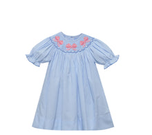 Load image into Gallery viewer, BLUE GEORGETTE BISHOP DRESS - LITTLE MISS BOWS
