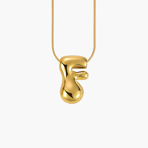 GOLD BUBBLE LETTER NECKLACES