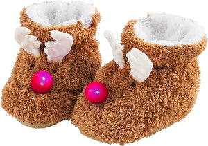 LIGHT UP HOLIDAY SLIPPERS - RUDOLPH