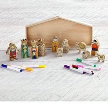 Load image into Gallery viewer, DIY WOOD COLOR YOURSELF NATIVITY SET
