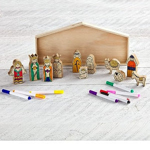 DIY WOOD COLOR YOURSELF NATIVITY SET