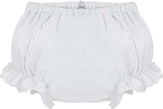 EYELET LACE TRIM BLOOMERS - WHITE