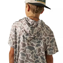 Load image into Gallery viewer, BURLEBO TODDLER / YOUTH SS PERFORMANCE HOODIE - CLASSIC DEER CAMO
