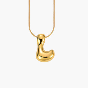 GOLD BUBBLE LETTER NECKLACES