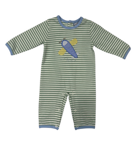 AIRPLANE APPLIQUE BOYS ROMPER