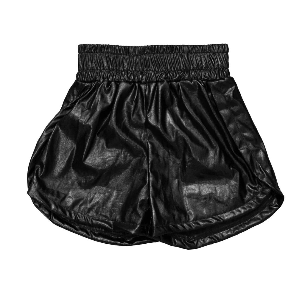 BLACK METALLIC SHORTS