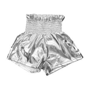 SILVER METALLIC SHORTS