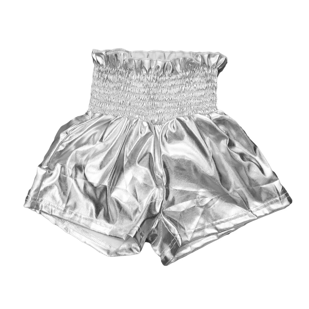 SILVER METALLIC SHORTS