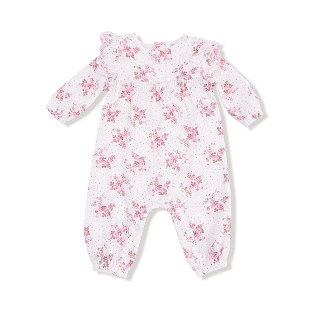 PETAL RUFFLE ROMPER - BELLE ROSETTE DOT