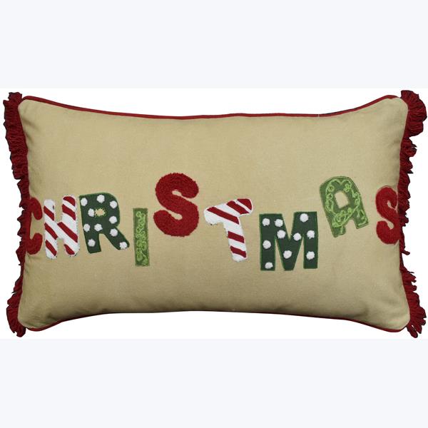 CHRISTMAS APPLIQUE PILLOW