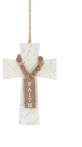 EMBOSSED TIN CROSS ORNAMENT