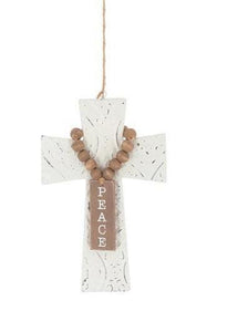 EMBOSSED TIN CROSS ORNAMENT