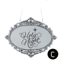 Load image into Gallery viewer, SILVER OVAL ORNAMENT WITH MESSAGES
