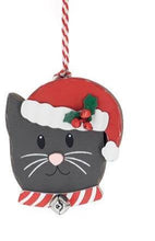 Load image into Gallery viewer, WOODEN CAT ORNAMENTS WITH SANTA HAT
