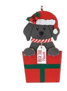 WOODEN DOG ORNAMENT WITH MESSAGE