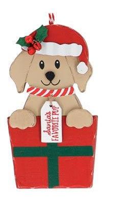 WOODEN DOG ORNAMENT WITH MESSAGE