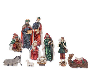 10 PC COLORFUL RESIN NATIVITY