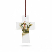 Load image into Gallery viewer, NATIVITY CERAMIC CROSS ORNAMENT
