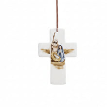 Load image into Gallery viewer, NATIVITY CERAMIC CROSS ORNAMENT
