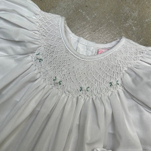 WHITE ROSETTE DRESS/BONNET