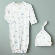 Load image into Gallery viewer, COUNTING BABY SHEEP PRINTED GOWN &amp; HAT SET
