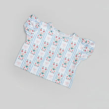 Load image into Gallery viewer, FLORAL BOW PUFF SLEEVE TOP
