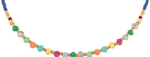 GOLD MULTICOLOR GLASS BEAD ANKLET