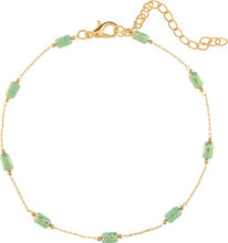 Load image into Gallery viewer, GOLD  BLUE STATION BEAD ANKLET
