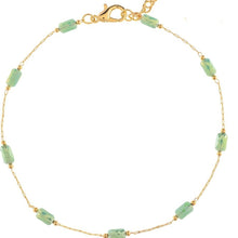 Load image into Gallery viewer, GOLD  BLUE STATION BEAD ANKLET
