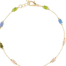 Load image into Gallery viewer, GOLD MULTICOLOR STATIONS BEAD ANKLET
