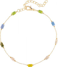 Load image into Gallery viewer, GOLD MULTICOLOR STATIONS BEAD ANKLET
